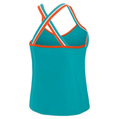 Miami Dolphins WEAR by Erin Andrews Women's Cross Strap Tri-Blend Tank Top Aqua