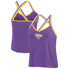 Minnesota Vikings WEAR by Erin Andrews Women's Cross Strap Tri-Blend Tank Top Purple