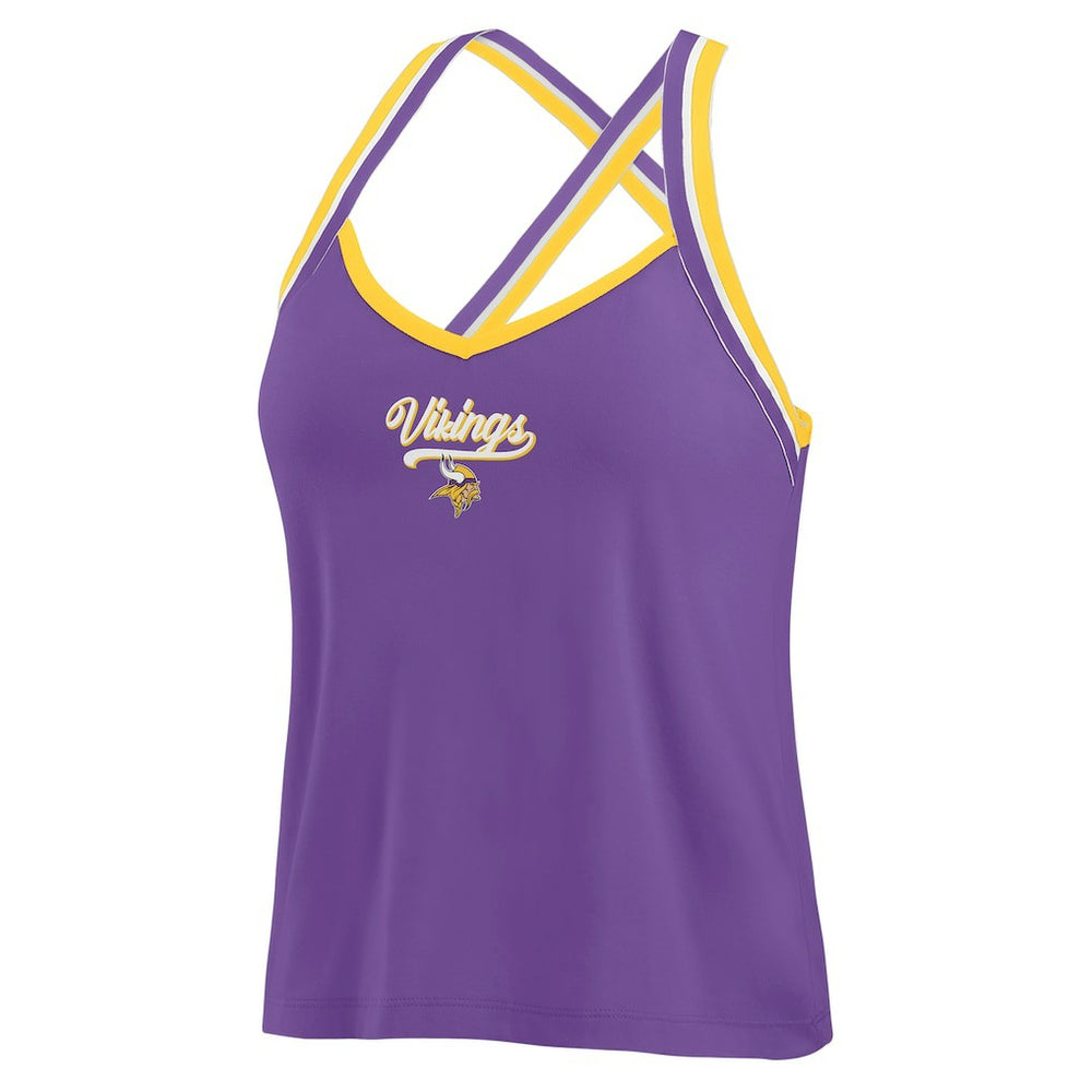 Minnesota Vikings WEAR by Erin Andrews Women's Cross Strap Tri-Blend Tank Top Purple