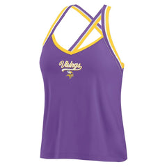 Minnesota Vikings WEAR by Erin Andrews Women's Cross Strap Tri-Blend Tank Top Purple