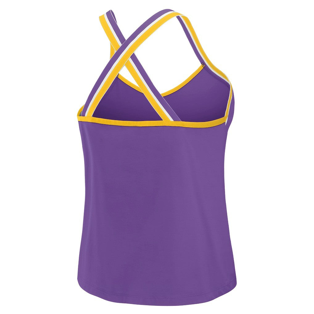 Minnesota Vikings WEAR by Erin Andrews Women's Cross Strap Tri-Blend Tank Top Purple