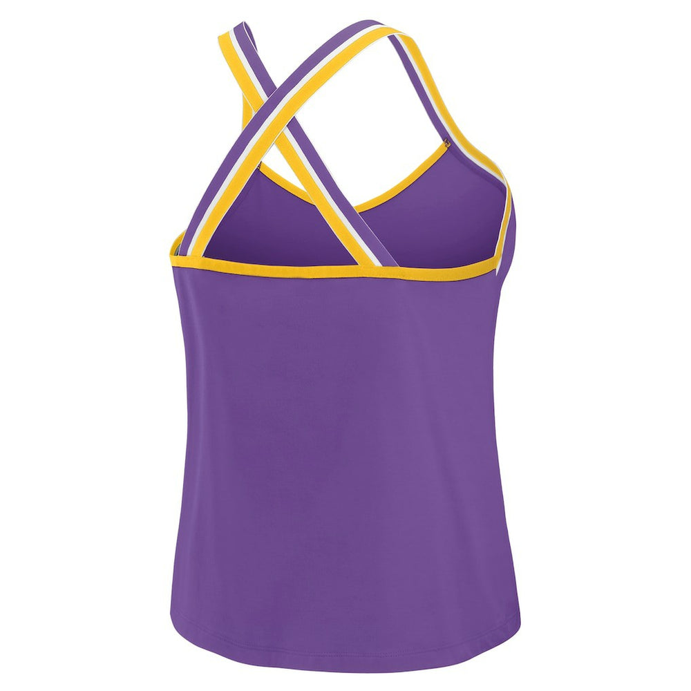Minnesota Vikings WEAR by Erin Andrews Women's Cross Strap Tri-Blend Tank Top Purple