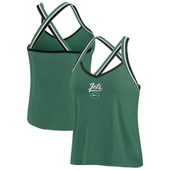 New York Jets WEAR by Erin Andrews Women's Cross Strap Tri-Blend Tank Top Green