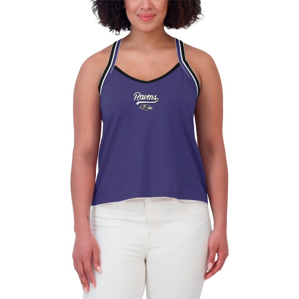 Baltimore Ravens WEAR by Erin Andrews Women's Cross Strap Tri-Blend Tank Top Purple