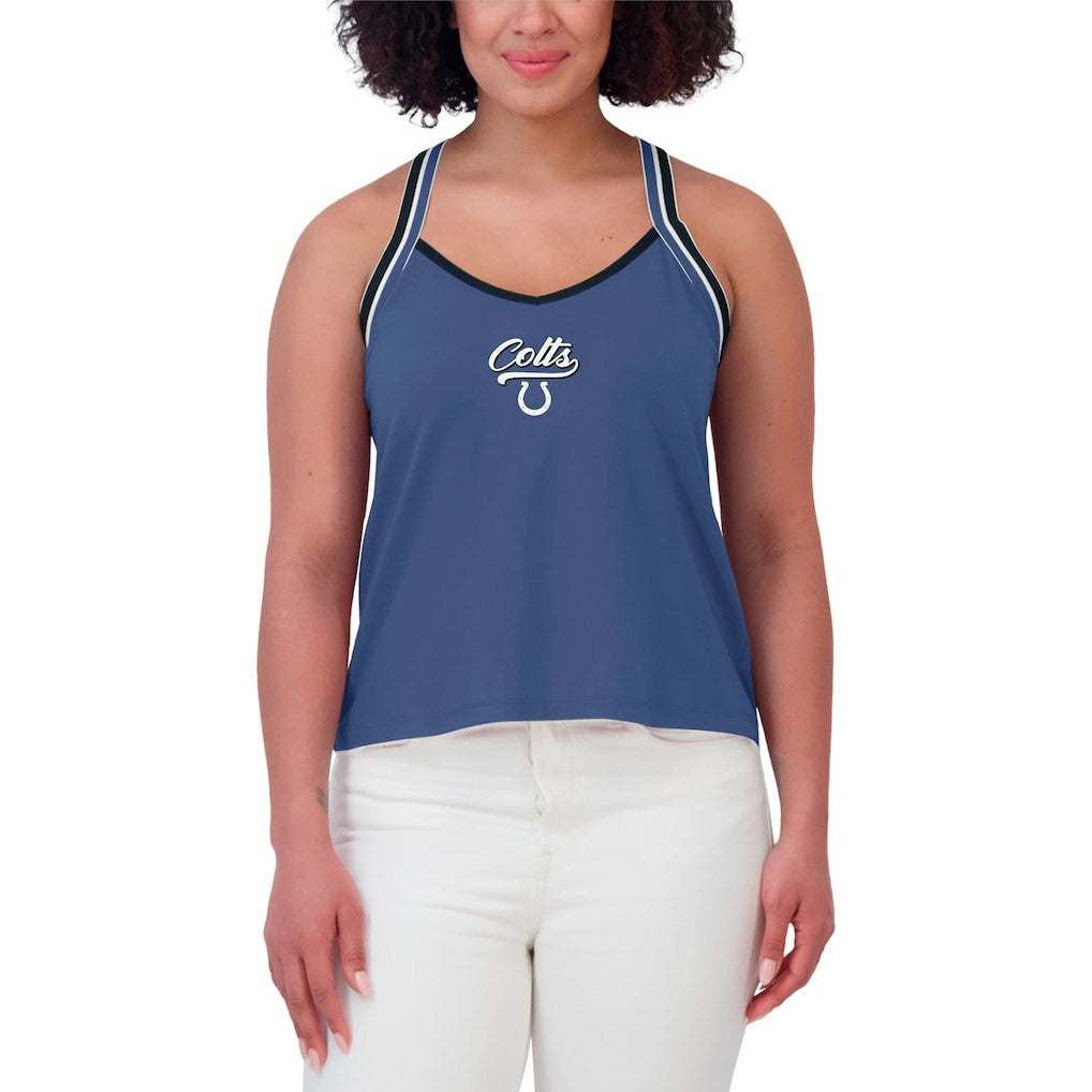 Indianapolis Colts WEAR by Erin Andrews Women's Cross Strap Tri-Blend Tank Top Royal