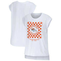 Denver Broncos WEAR by Erin Andrews Women's Checker Muscle Tank Top White