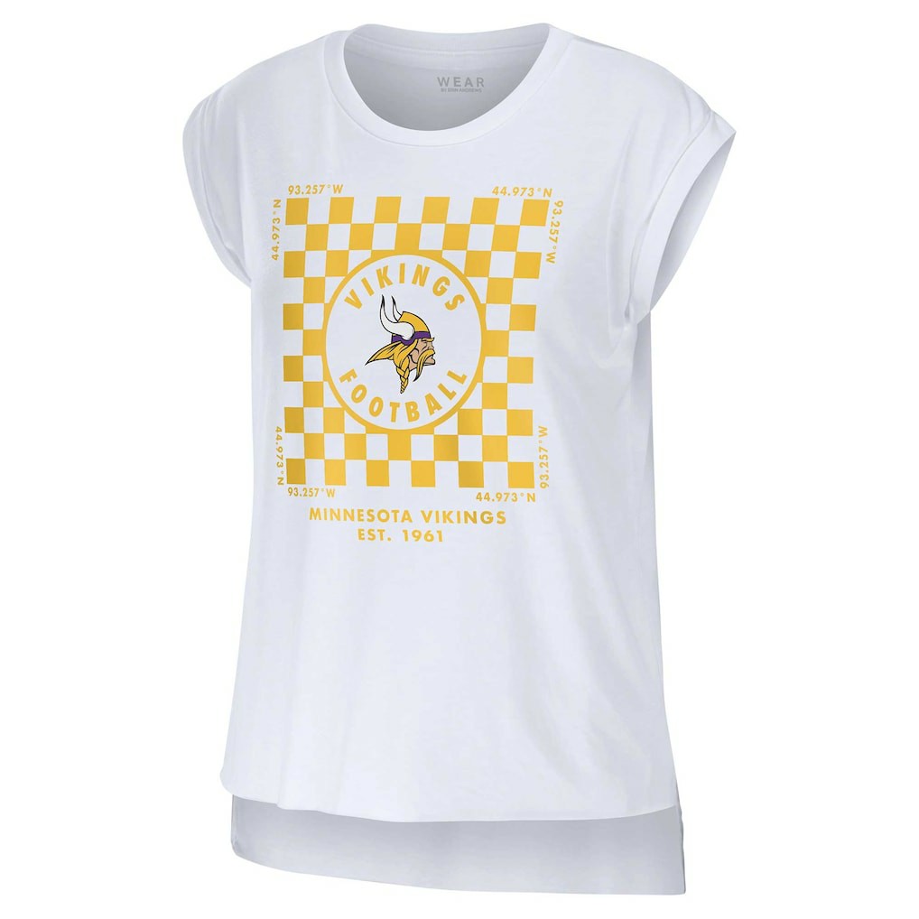 Minnesota Vikings WEAR by Erin Andrews Women's Checker Muscle Tank Top White