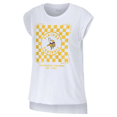 Minnesota Vikings WEAR by Erin Andrews Women's Checker Muscle Tank Top White