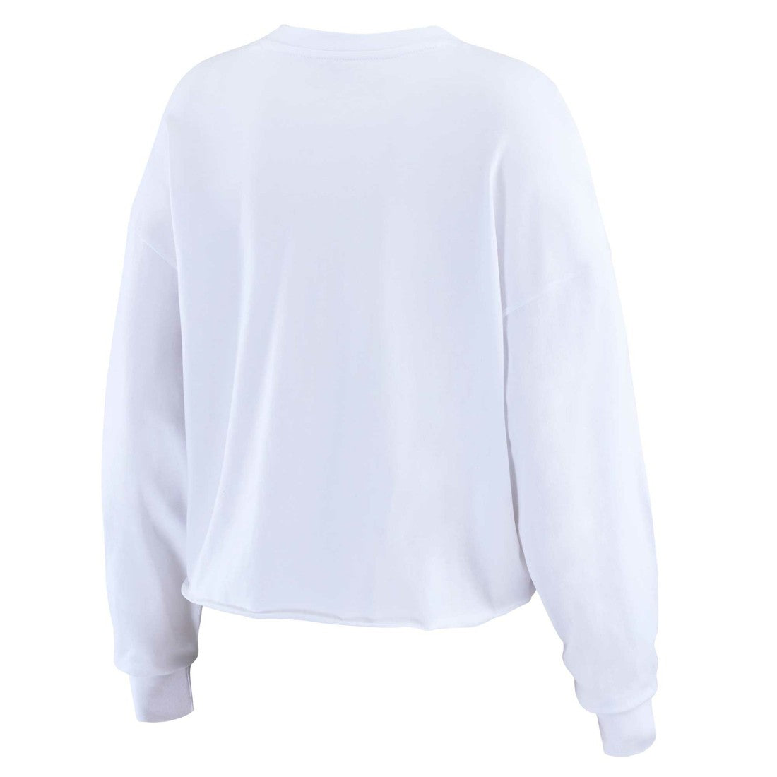 Detroit Lions WEAR by Erin Andrews Women's Postcard Cropped Long Sleeve Top White
