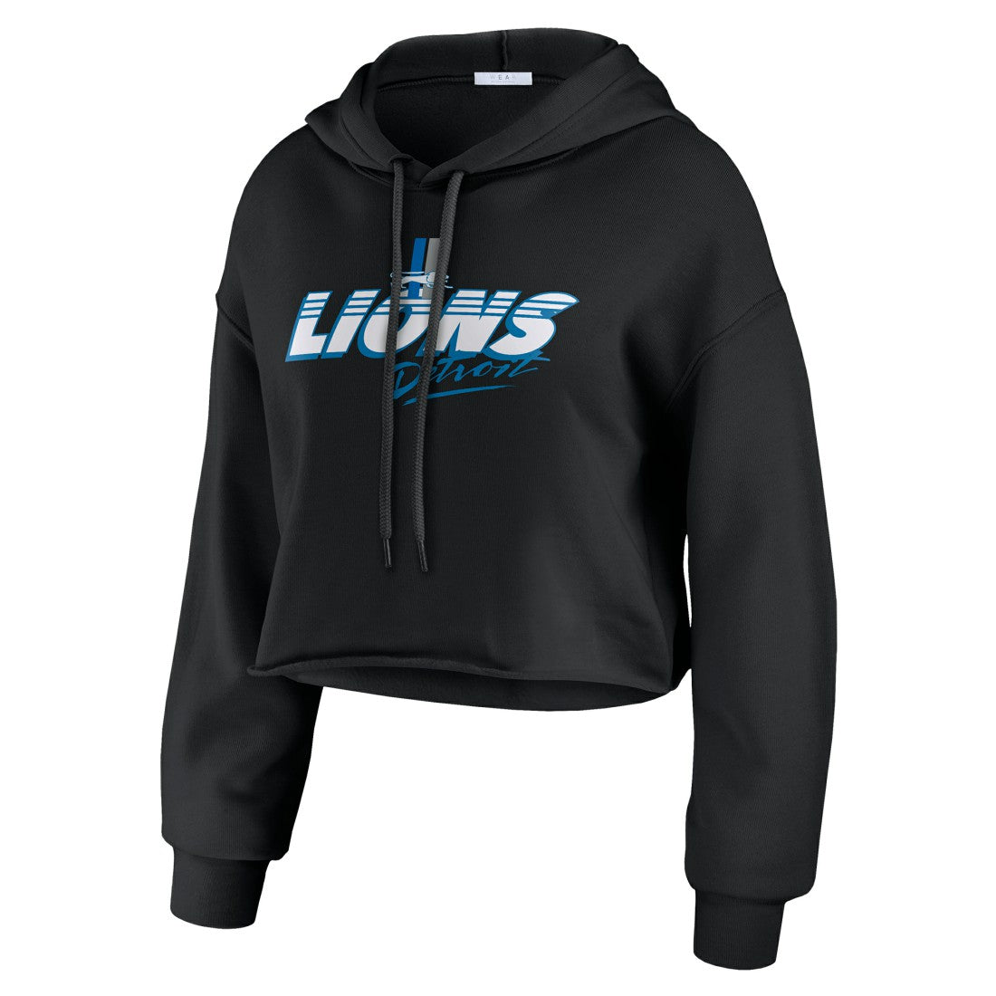 Detroit Lions WEAR by Erin Andrews Women's Prime Cropped Pullover Hoodie Black