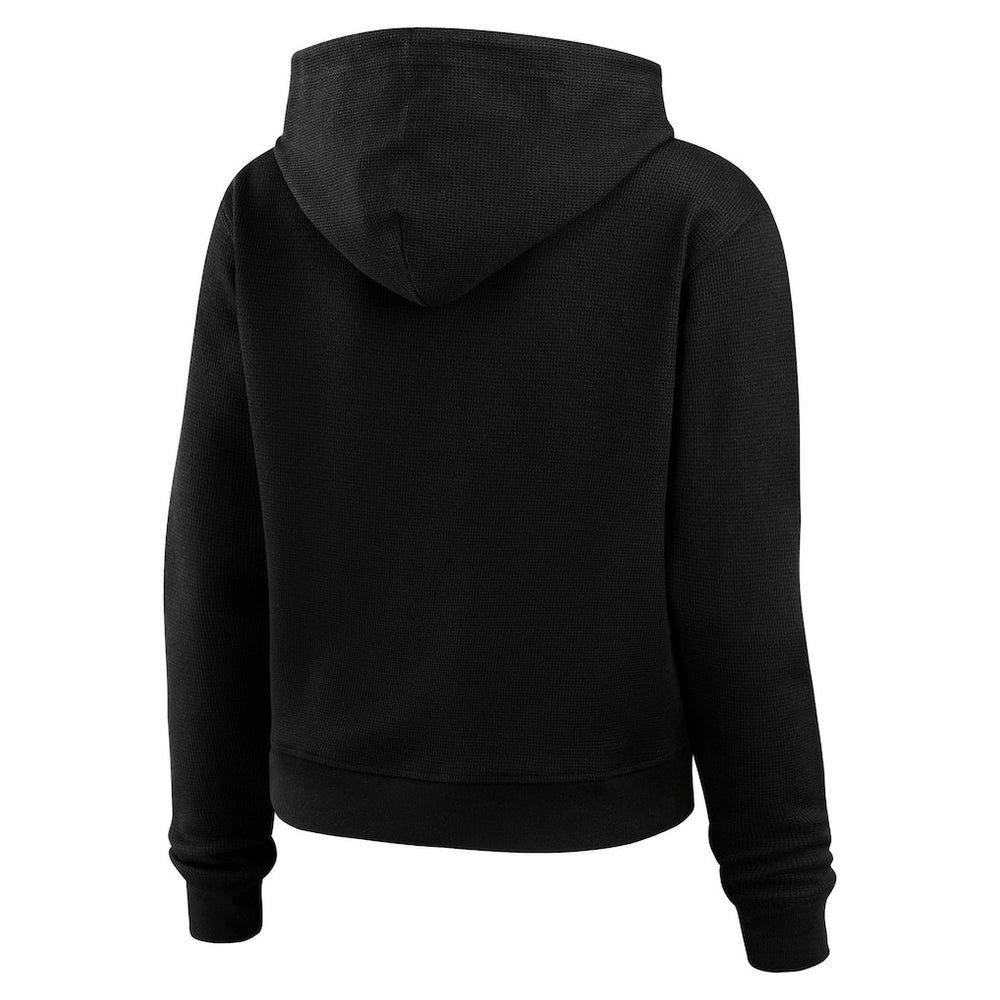 Cincinnati Bengals WEAR by Erin Andrews Women's Waffle-Knit Pullover Hoodie Black
