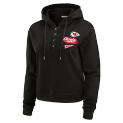 Kansas City Chiefs WEAR by Erin Andrews Women's Waffle-Knit Pullover Hoodie Black