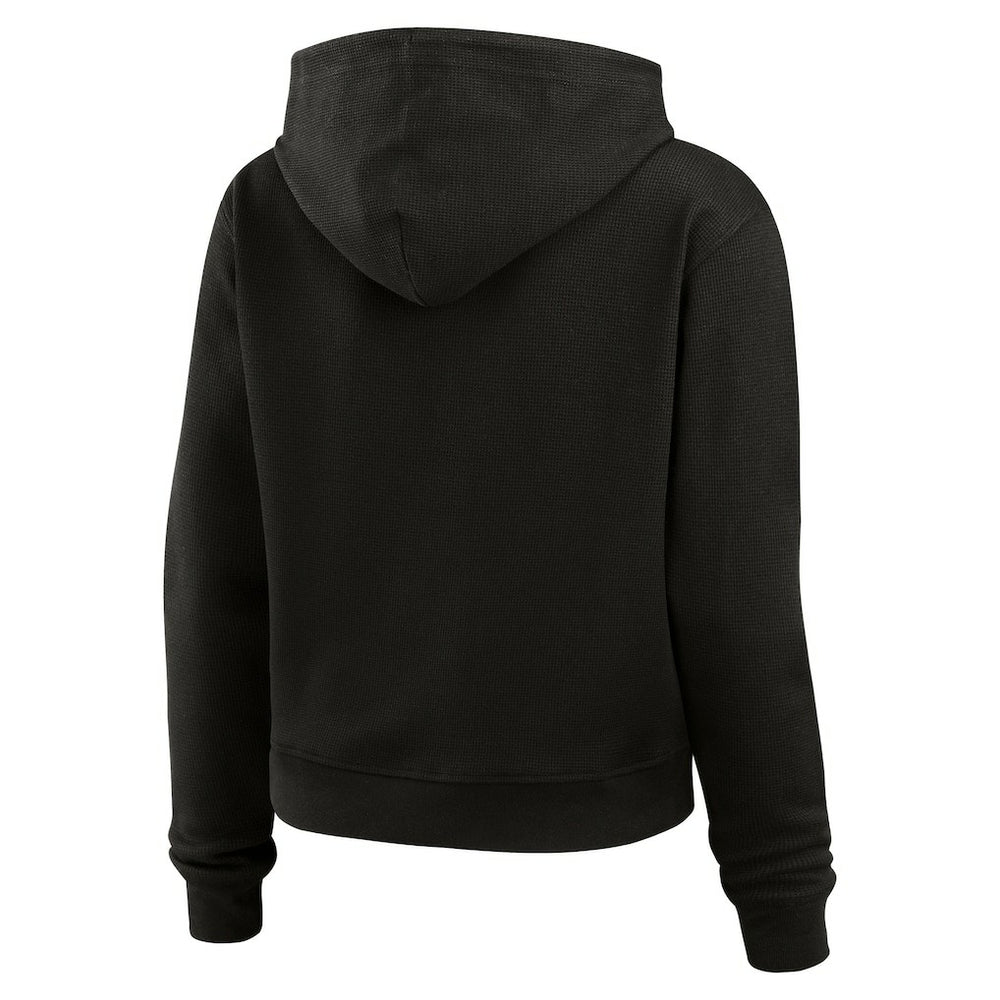 Kansas City Chiefs WEAR by Erin Andrews Women's Waffle-Knit Pullover Hoodie Black