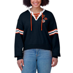 Chicago Bears WEAR by Erin Andrews Women's Lace-Up Sweater Navy