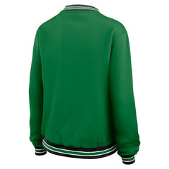 New York Jets WEAR by Erin Andrews Women's Oversized Long Sleeve V-Neck Sweatshirt Green