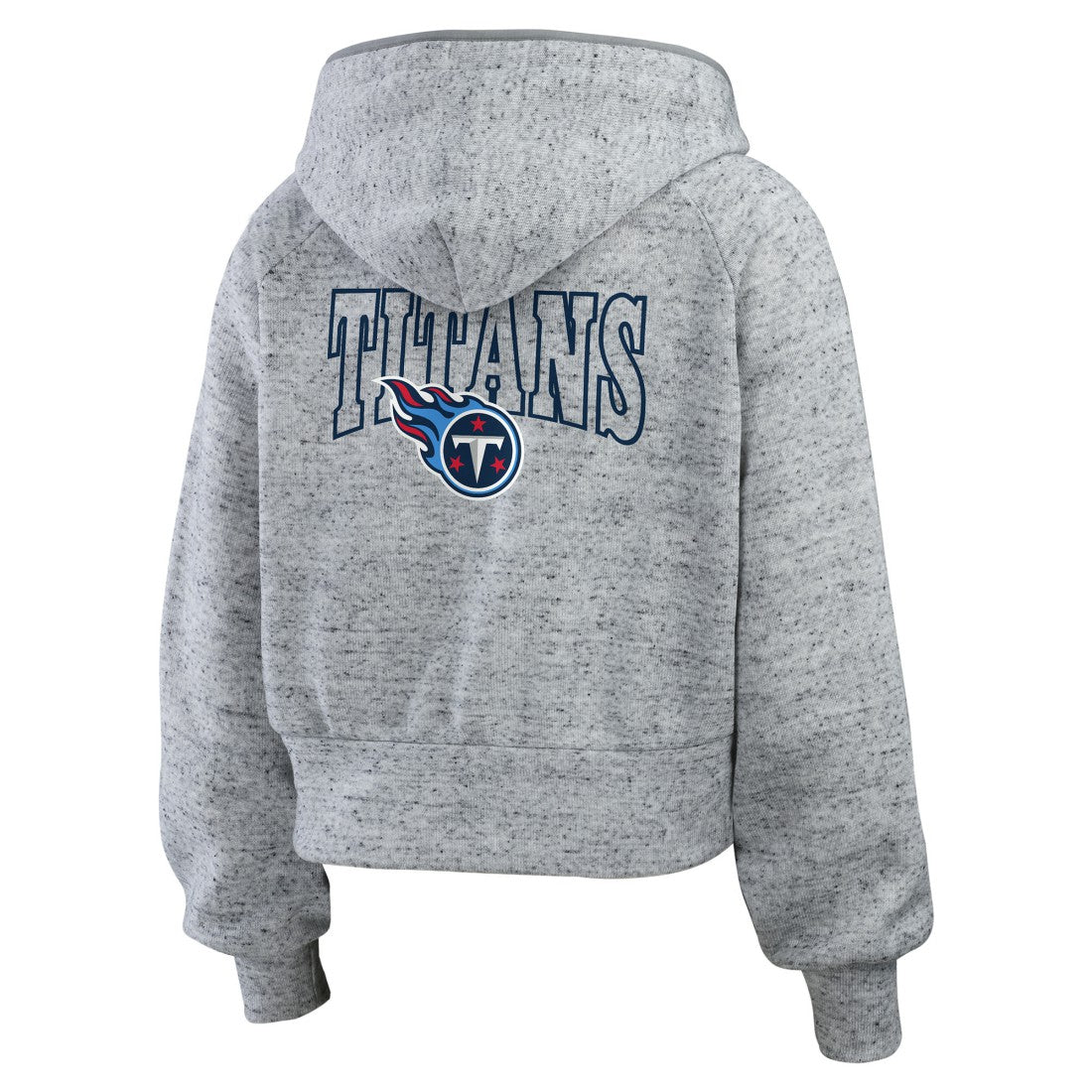 Tennessee Titans WEAR by Erin Andrews Women's Speckled Fleece Cropped Full-Zip Hoodie Heather Gray