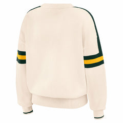 Green Bay Packers WEAR by Erin Andrews Women's Stripe Pullover Sweater Cream
