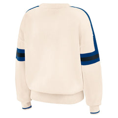 Indianapolis Colts WEAR by Erin Andrews Women's Stripe Pullover Sweater Cream