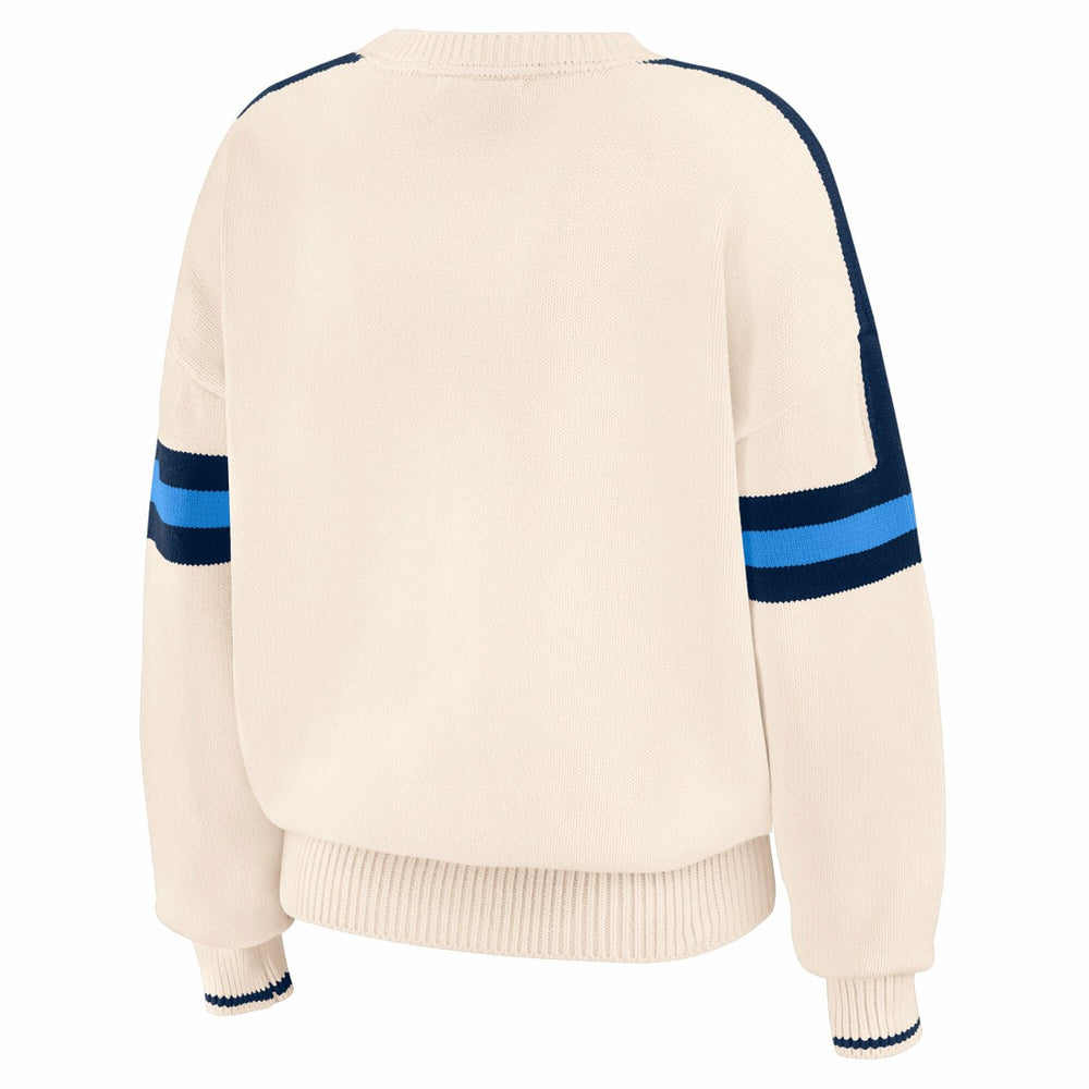 Tennessee Titans WEAR by Erin Andrews Women's Stripe Pullover Sweater Cream