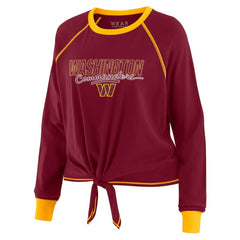 Washington Commanders WEAR by Erin Andrews Women's Tie-Front Long Sleeve T-Shirt Burgundy