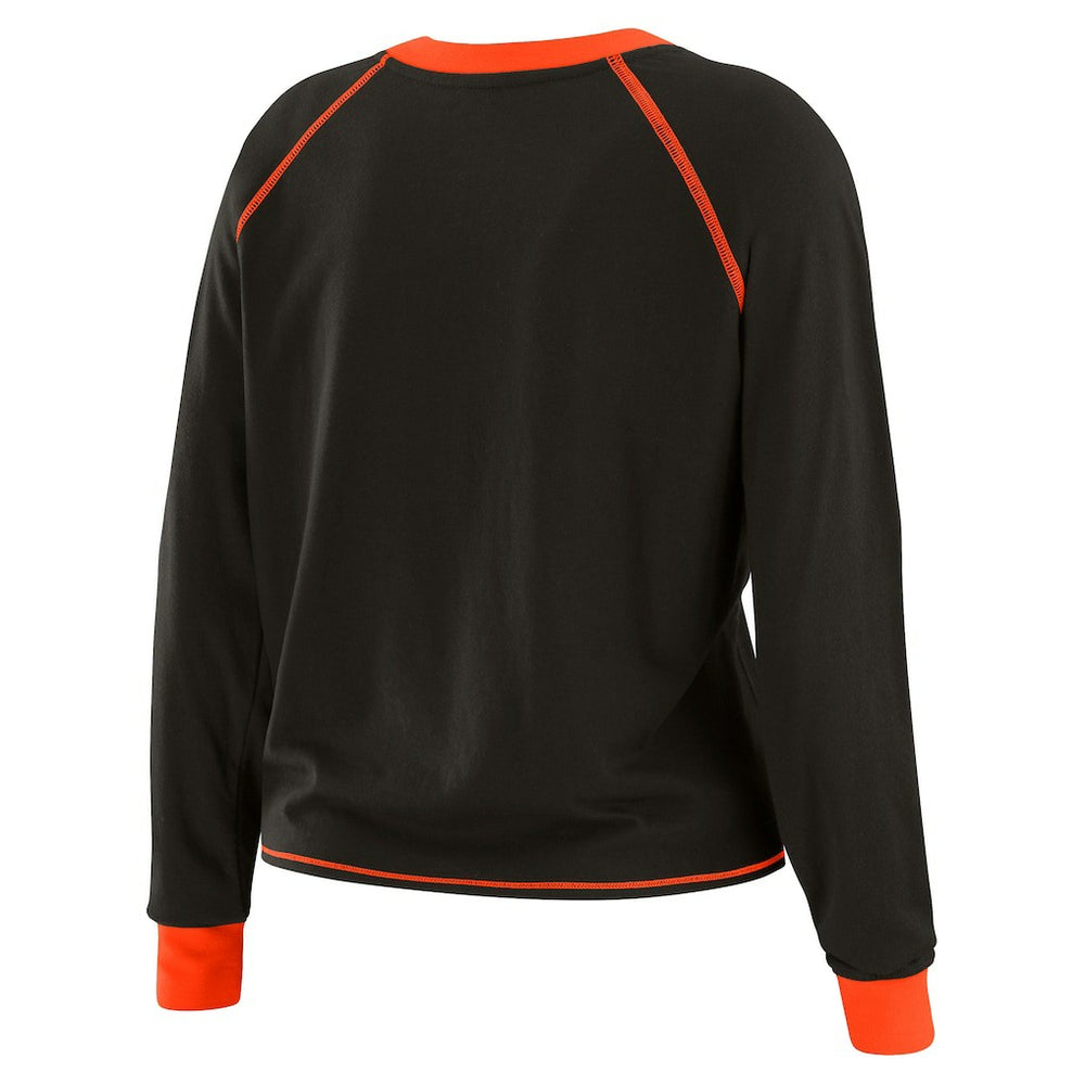 Cincinnati Bengals WEAR by Erin Andrews Women's Tie-Front Long Sleeve T-Shirt Black
