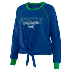Seattle Seahawks WEAR by Erin Andrews Women's Tie-Front Long Sleeve T-Shirt Royal