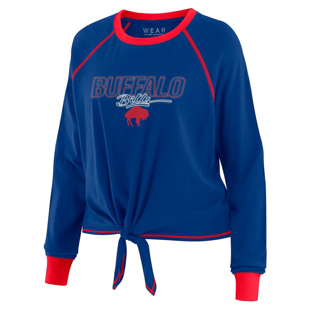 Buffalo Bills WEAR by Erin Andrews Women's Tie-Front Long Sleeve T-Shirt Royal