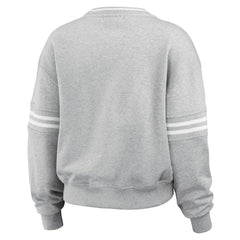 New York Jets WEAR by Erin Andrews Women's Crest Cropped Pullover Sweatshirt Heather Gray