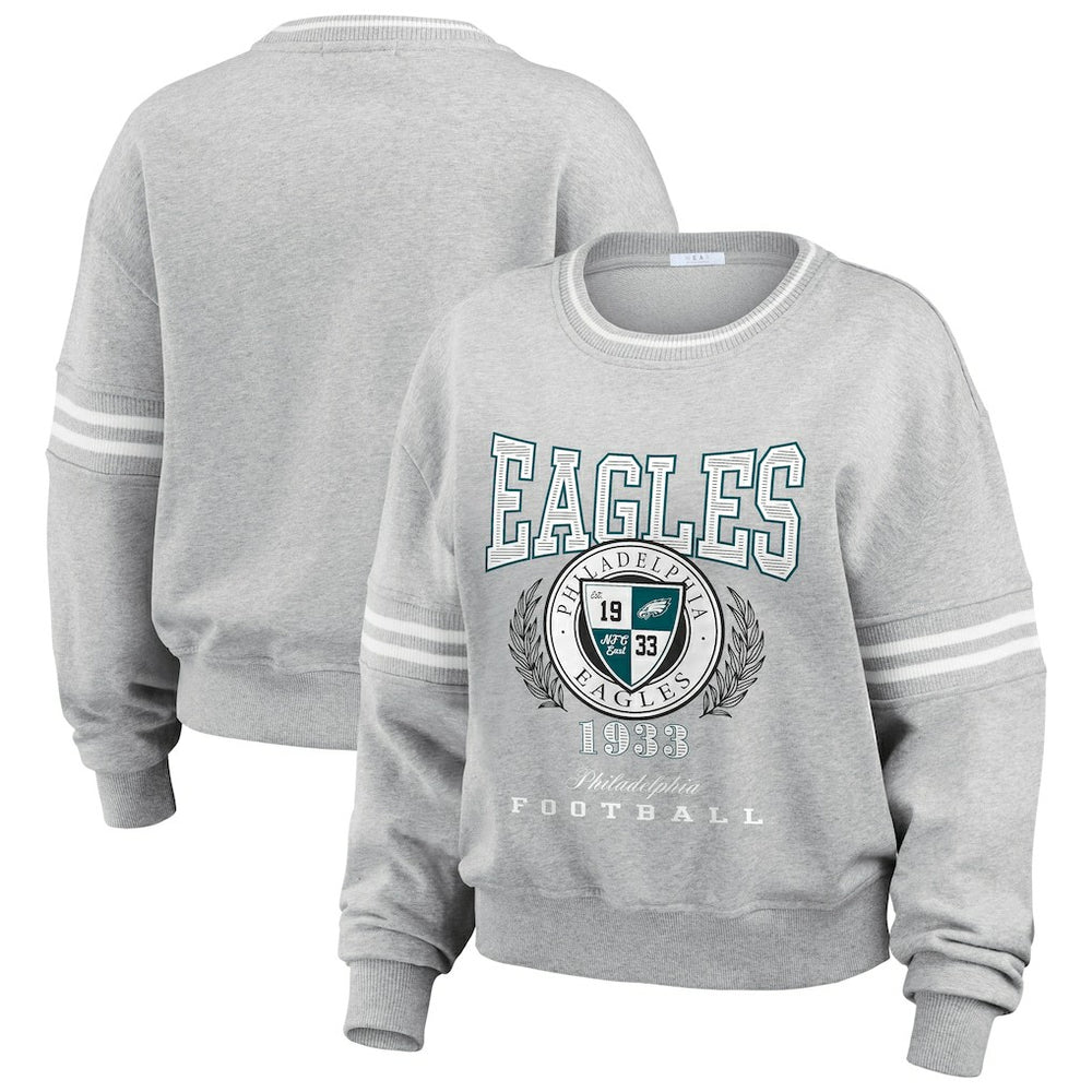 Philadelphia Eagles WEAR by Erin Andrews Women's Pullover Sweatshirt Heather Gray
