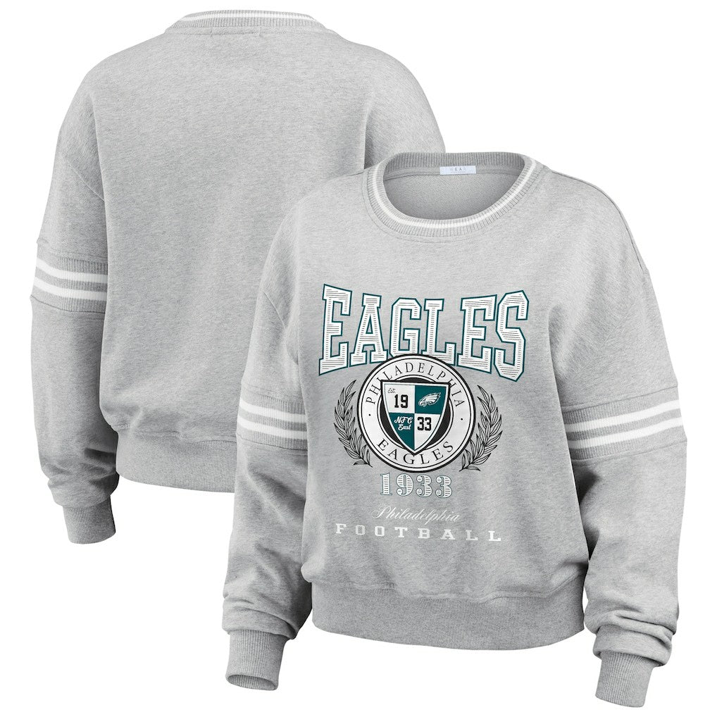 Philadelphia Eagles WEAR by Erin Andrews Women's Pullover Sweatshirt Heather Gray