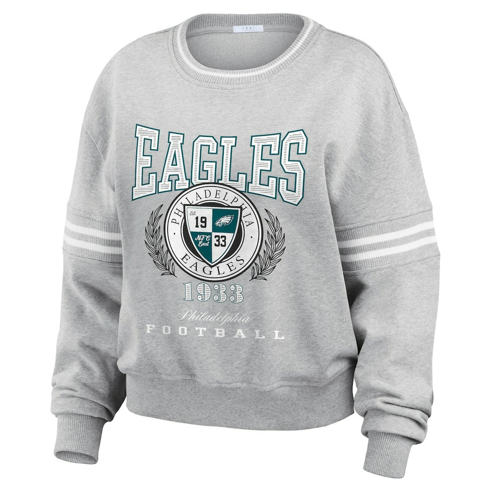 Philadelphia Eagles WEAR by Erin Andrews Women's Pullover Sweatshirt Heather Gray