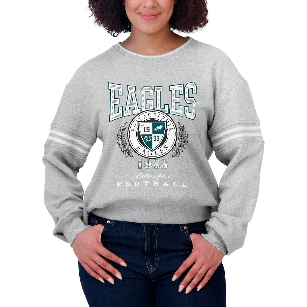Philadelphia Eagles WEAR by Erin Andrews Women's Pullover Sweatshirt Heather Gray