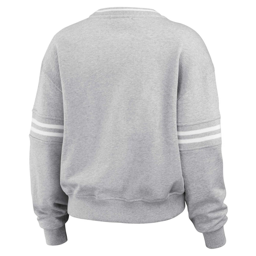 Tampa Bay Buccaneers WEAR by Erin Andrews Women's Cropped Pullover Sweatshirt Heather Gray