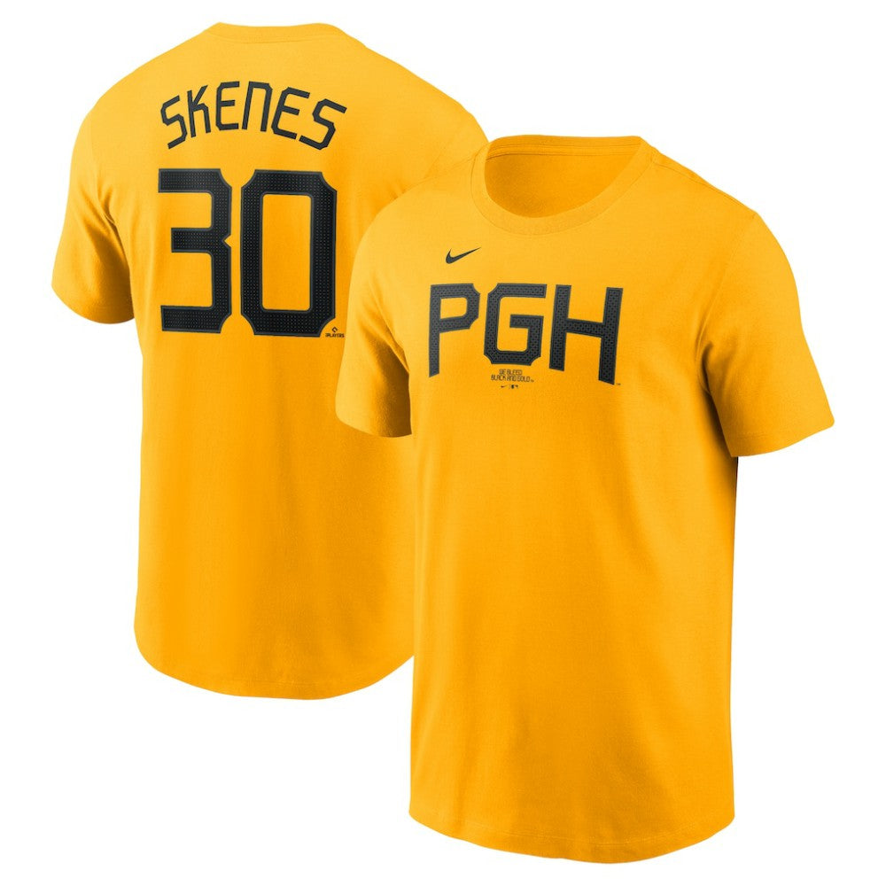 Paul Skenes Pittsburgh Pirates Nike Fuse Name & Number T-Shirt - Gold T-shirts
