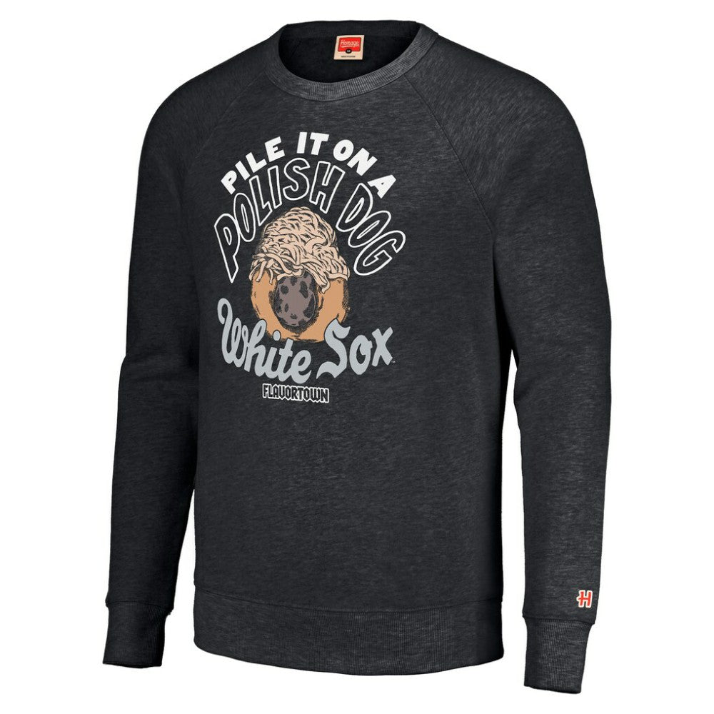 Chicago White Sox MLB x Guy Fieri’s Flavortown Unisex Tri-Blend Pullover Sweatshirt - Charcoal Pullover