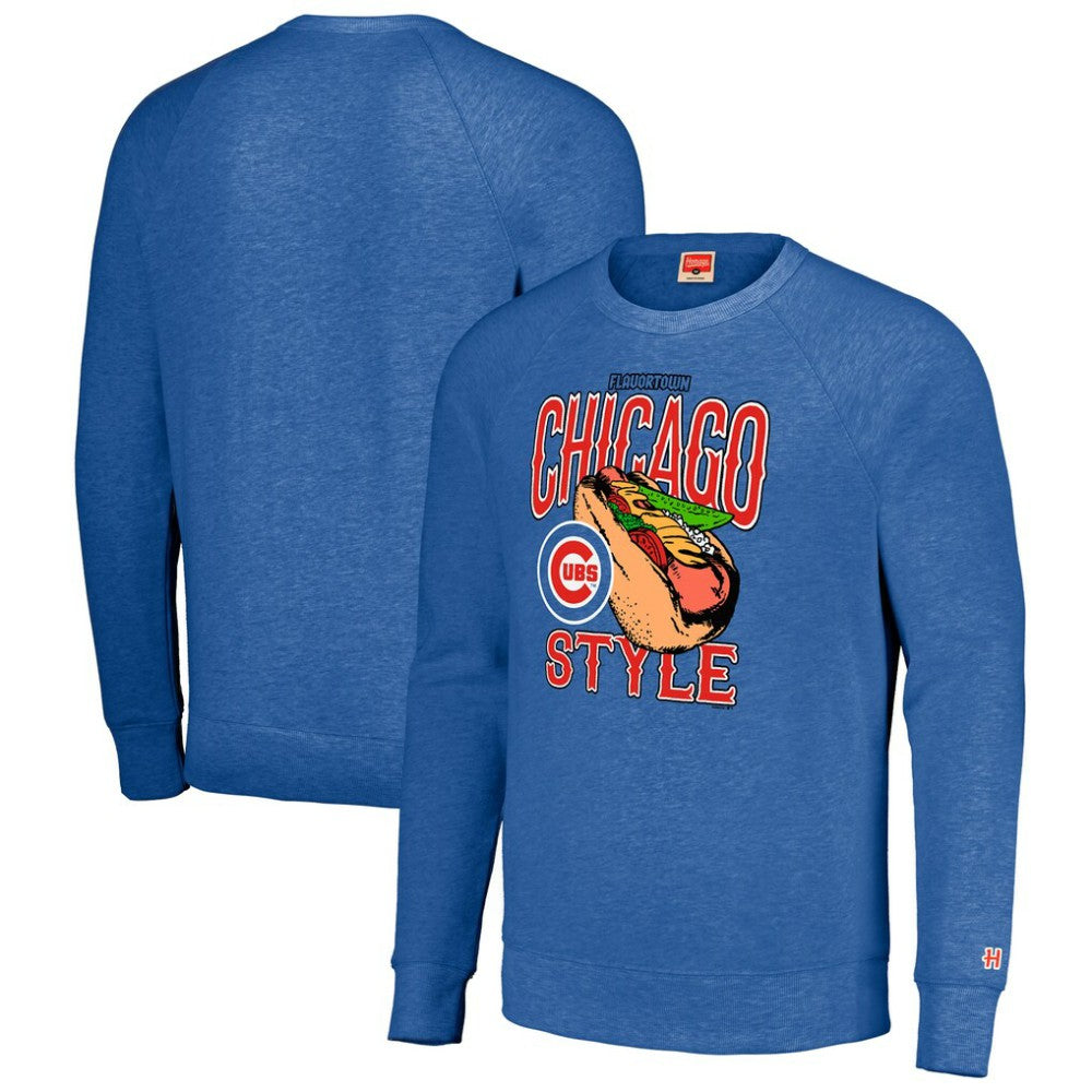 Chicago Cubs MLB x Guy Fieri’s Flavortown Unisex Tri-Blend Pullover Sweatshirt - Royal Pullover