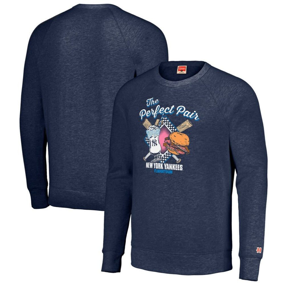 New York Yankees MLB x Guy Fieri’s Flavortown Unisex Tri-Blend Pullover Sweatshirt - Navy Pullover