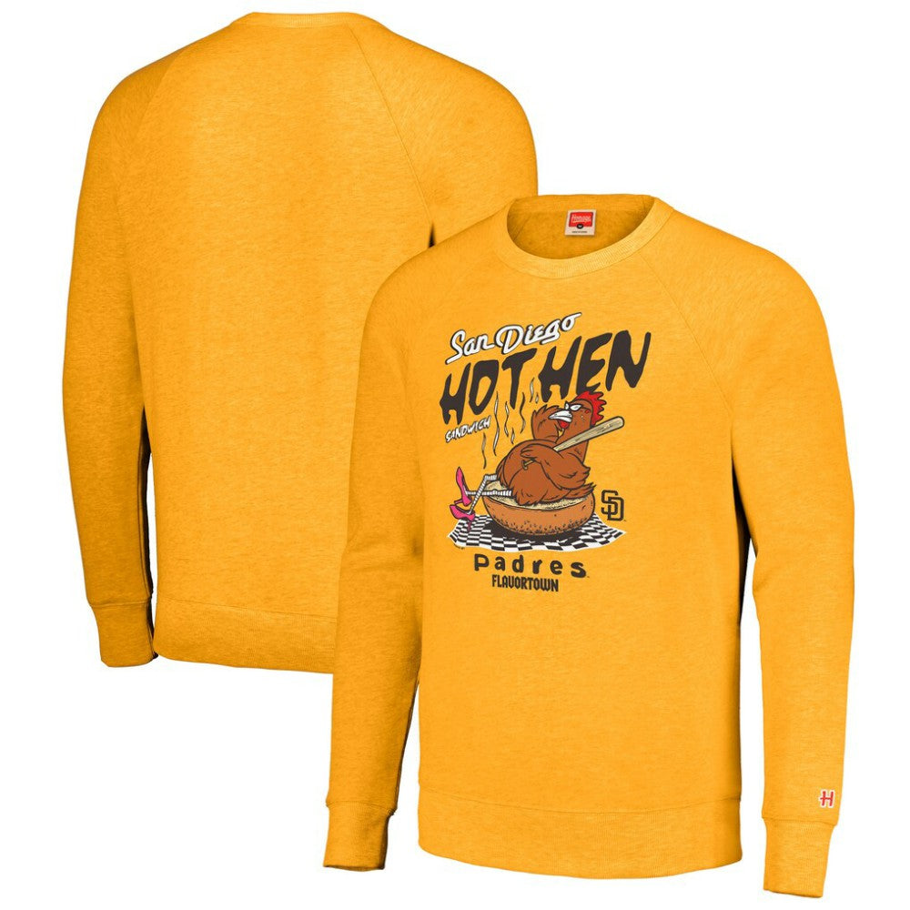 San Diego Padres MLB x Guy Fieri’s Flavortown Unisex Tri-Blend Pullover Sweatshirt - Gold Pullover