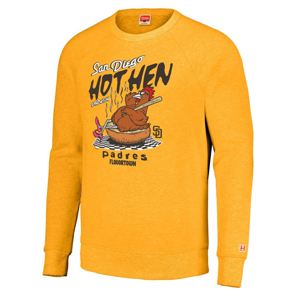San Diego Padres MLB x Guy Fieri’s Flavortown Unisex Tri-Blend Pullover Sweatshirt - Gold Pullover