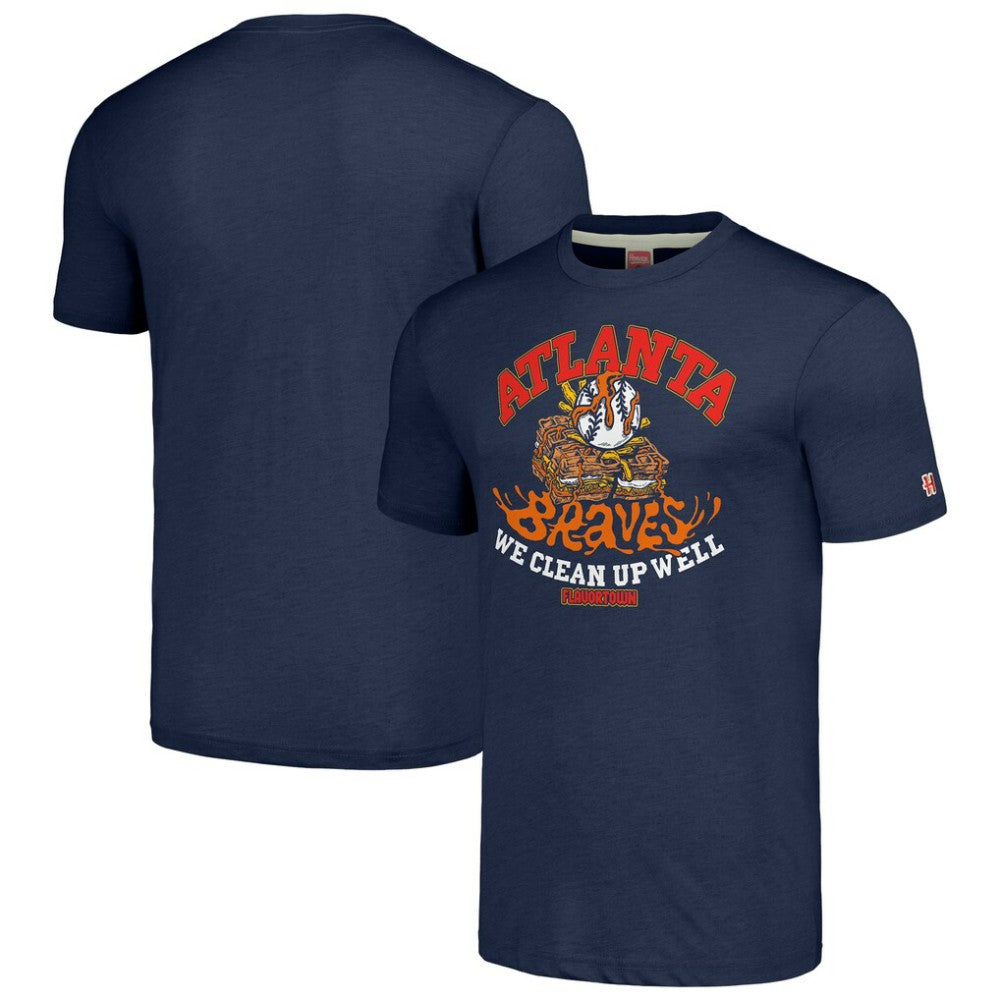 Atlanta Braves MLB x Guy Fieri’s Flavortown Unisex Tri-Blend T-Shirt - Navy T-shirts