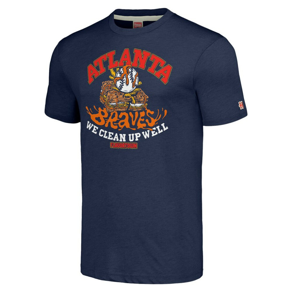 Atlanta Braves MLB x Guy Fieri’s Flavortown Unisex Tri-Blend T-Shirt - Navy T-shirts