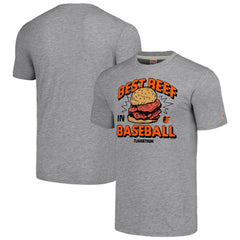 Baltimore Orioles MLB x Guy Fieri’s Flavortown Unisex Tri-Blend T-Shirt - Gray T-shirts