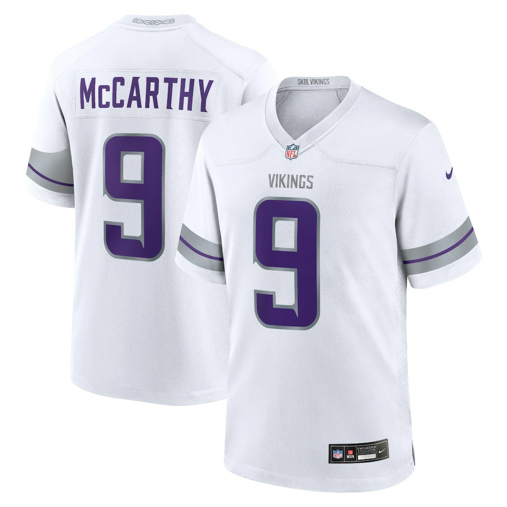 NFL J.J. McCarthy Minnesota Vikings Youth Game Jersey - White