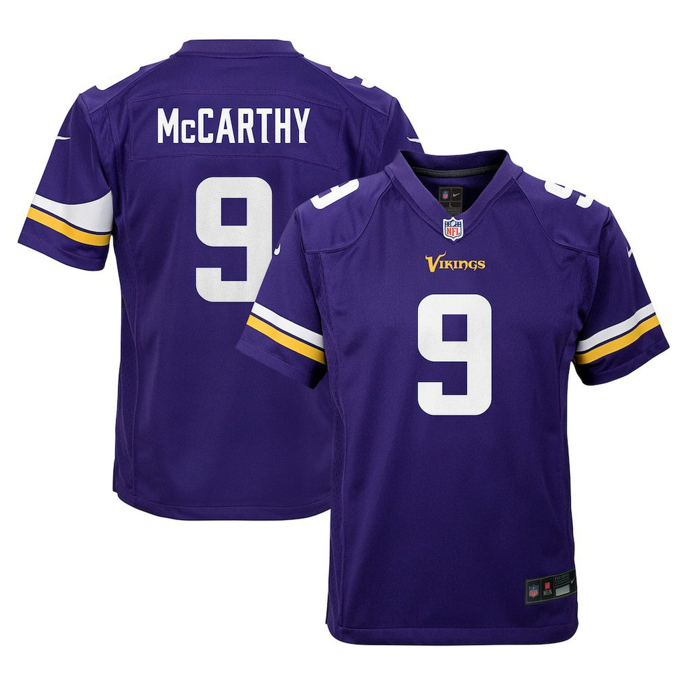 NFL J.J. McCarthy Minnesota Vikings Youth Game Jersey - Purple