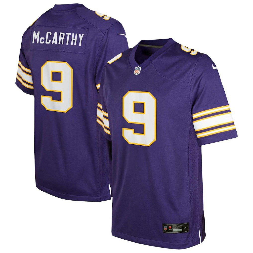 NFL J.J. McCarthy Minnesota Vikings Youth Game Jersey - Purple