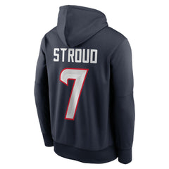 C.J. Stroud Houston Texans Player Name & Number Therma Hoodie Navy