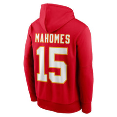 Patrick Mahomes Kansas City Chiefs Player Name & Number Therma Hoodie Red
