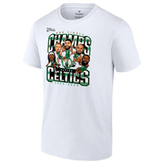 Boston Celtics 2024 NBA Finals Champions Pull Up Jumper Caricature T-Shirt White