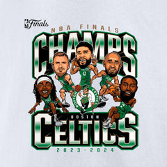 Boston Celtics 2024 NBA Finals Champions Pull Up Jumper Caricature T-Shirt White
