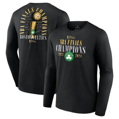 Boston Celtics 2024 NBA Finals Champions Fade Away Jumper Roster Signature Long Sleeve T-Shirt Black